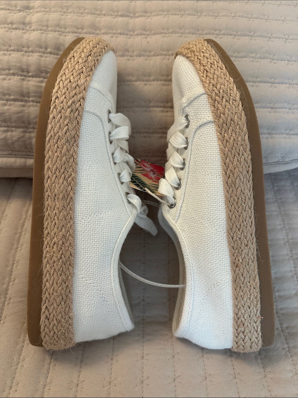 NWT Tommy Bahama Galana White Espadrille Platform Sneaker 8M - Picture 5 of 12